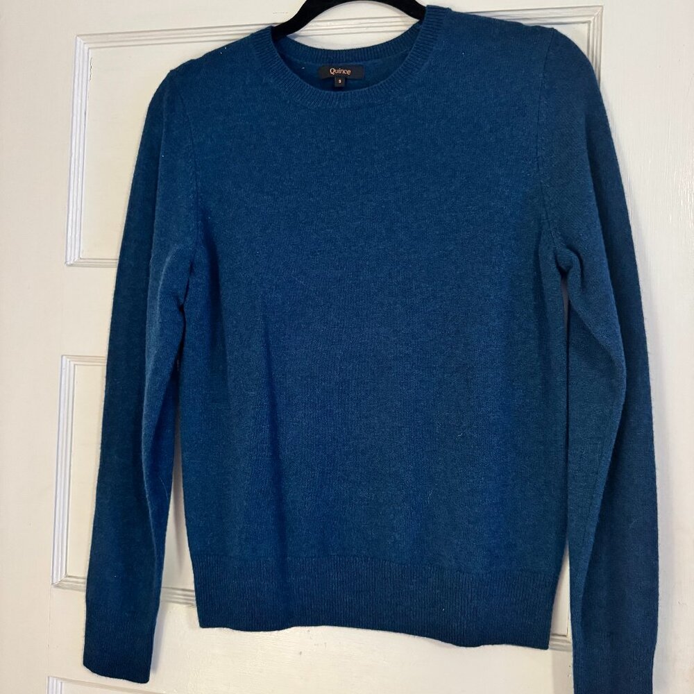 Quince Blue Cashmere Sweater
